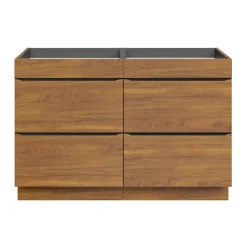 GoodHome Meuble sous vasque à poser effet noyer l.120 x H.82 x P.45 cm, Imandra