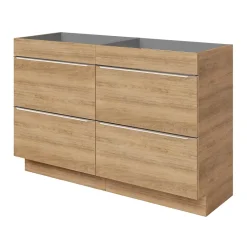 GoodHome Meuble sous vasque à poser effet chêne l.120 x H.82 x P.45 cm, Imandra* Meuble Buanderie|Meuble De Salle De Bains Faible Profondeur