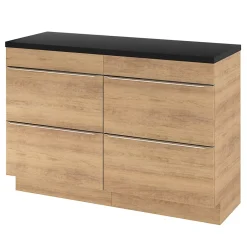 GoodHome Meuble sous vasque à poser effet chêne l.120 x H.82 x P.45 cm, Imandra* Meuble Buanderie|Meuble De Salle De Bains Faible Profondeur