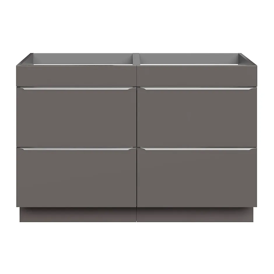 GoodHome Meuble sous vasque à poser gris taupe brillant l.120 x H.82 x P.45 cm, Imandra* Meuble Buanderie|Meuble De Salle De Bains Faible Profondeur