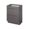 GoodHome Meuble sous vasque à poser gris taupe brillant l.60 x H.82 x P.45 cm, Imandra