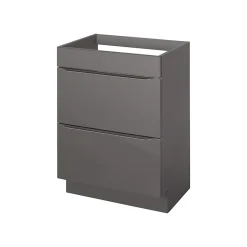 GoodHome Meuble sous vasque à poser gris taupe brillant l.60 x H.82 x P.45 cm, Imandra