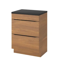 GoodHome Meuble sous vasque à poser effet noyer l.60 x H.82 x P.45 cm, Imandra