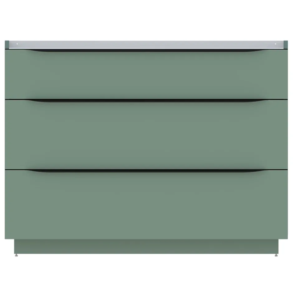 Meuble sous vasque à poser vert sauge mat l.120 x H.88 x P.50 cm, Pamili