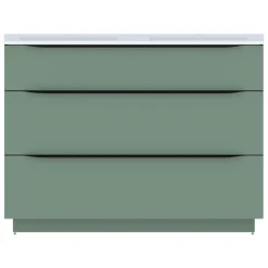 Meuble sous vasque à poser vert sauge mat l.120 x H.88 x P.50 cm, Pamili