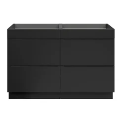 GoodHome Meuble sous vasque à poser noir mat l.120 x H.82 x P.45 cm, Imandra* Meuble Buanderie|Meuble De Salle De Bains Faible Profondeur