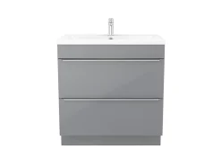 GoodHome Meuble sous vasque à poser gris l.80 x H.82 x P.45 cm, Imandra