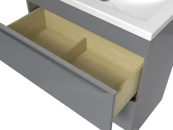 GoodHome Meuble sous vasque à poser gris l.80 x H.82 x P.45 cm, Imandra