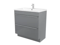 GoodHome Meuble sous vasque à poser gris l.80 x H.82 x P.45 cm, Imandra