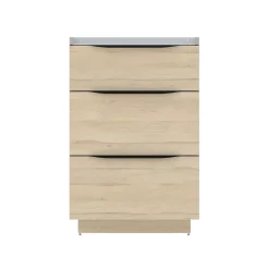 Meuble sous vasque à poser effet bois l.60 x H.88 x P.50 cm, Pamili