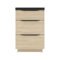 Meuble sous vasque à poser effet bois l.60 x H.88 x P.50 cm, Pamili