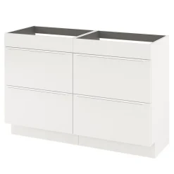 GoodHome Meuble sous vasque à poser blanc mat l.120 x H.82 x P.45 cm, Imandra
