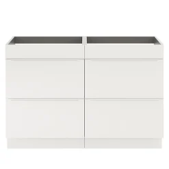 GoodHome Meuble sous vasque à poser blanc mat l.120 x H.82 x P.45 cm, Imandra