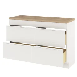 GoodHome Meuble sous vasque à poser blanc mat l.120 x H.82 x P.45 cm, Imandra