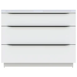 Meuble sous vasque à poser blanc brillant l.120 x H.88 x P.50 cm, Pamili