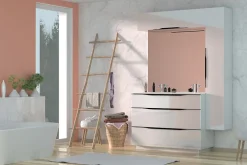 Meuble sous vasque à poser blanc brillant l.120 x H.88 x P.50 cm, Pamili