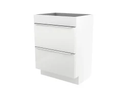 GoodHome Meuble sous vasque à poser blanc brillant l.60 x H.82 x P.45 cm, Imandra* Meuble Buanderie|Meuble Sous-Vasque
