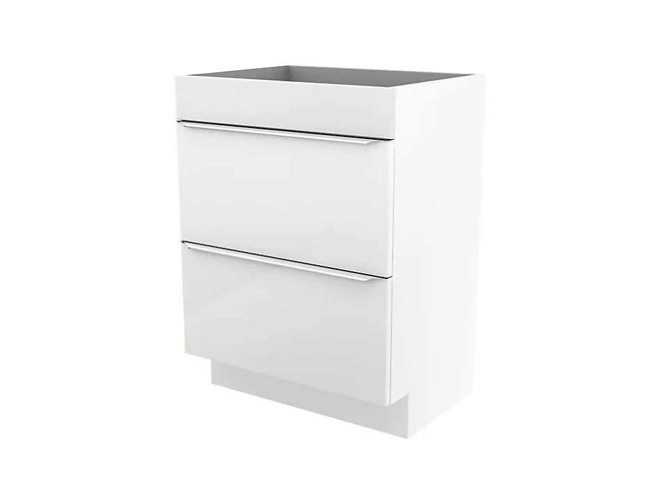 GoodHome Meuble sous vasque à poser blanc brillant l.60 x H.82 x P.45 cm, Imandra* Meuble Buanderie|Meuble Sous-Vasque