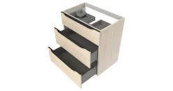Meuble sous vasque à poser effet bois l.80 x H.88 x P.50 cm, Pamili