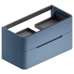 Meuble sous vasque à suspendre Alba bleu mat version centre L. 104 x H. 55 x P. 50,5 cm* Meuble Buanderie