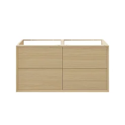 GoodHome Meuble sous vasque à suspendre Avela placage chêne 120 cm* Meuble Buanderie|Meuble Sous-Vasque