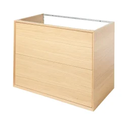 GoodHome Meuble sous vasque à suspendre Avela placage chêne 80 cm
