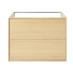 GoodHome Meuble sous vasque à suspendre Avela placage chêne 80 cm