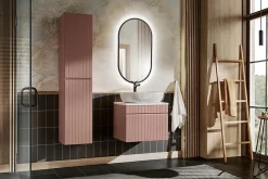 Furnidea Meuble sous vasque à suspendre ICONIC rose 60 cm* Meuble Sous Lavabo