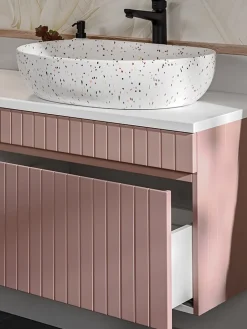 Furnidea Meuble sous vasque à suspendre ICONIC rose 60 cm* Meuble Sous Lavabo