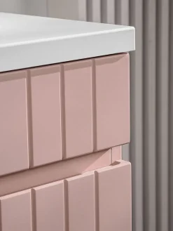 Furnidea Meuble sous vasque à suspendre ICONIC rose 60 cm* Meuble Sous Lavabo