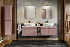 Furnidea Meuble sous vasque à suspendre ICONIC rose 60 cm* Meuble Sous Lavabo