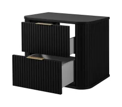 Furnidea Meuble sous vasque à suspendre GLAMOUR NOIR 60 cm* Meuble Vasque