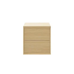 GoodHome Meuble sous vasque à suspendre Avela placage chêne 60 cm + plan de toilette Avela* Meuble Buanderie