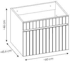 Furnidea Meuble sous vasque à suspendre ICONIC CASHEMIRE 60 cm