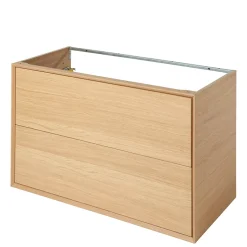 GoodHome Meuble sous vasque à suspendre Avela placage chêne 100 cm* Meuble Buanderie