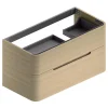 Meuble sous vasque à suspendre Alba décor bois naturel version droite L. 104 x H. 55 x P. 50,5 cm