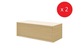 GoodHome Meuble sous vasque à suspendre Avela placage chêne 100 cm + plans de toilette Avela vendu par 2
