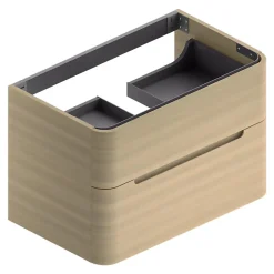 Meuble sous vasque à suspendre Alba décor bois naturel L. 84 x H. 55 x P. 50,5 cm