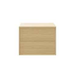 GoodHome Meuble sous vasque à suspendre Avela placage chêne 80 cm + plan de toilette Avela* Meuble Buanderie