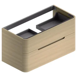 Meuble sous vasque à suspendre Alba décor bois naturel version centre L. 104 x H. 55 x P. 50,5 cm* Meuble Buanderie