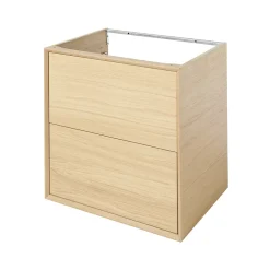 GoodHome Meuble sous vasque à suspendre Avela placage chêne 60 cm