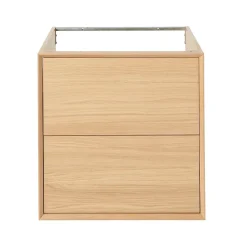 GoodHome Meuble sous vasque à suspendre Avela placage chêne 60 cm