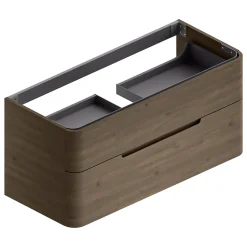 Meuble sous vasque à suspendre Alba décor noyer L. 119 x H. 55 x P. 50,5 cm* Meuble Buanderie