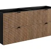 Furnidea Meuble sous vasque à suspendre AURA LOFT 120 cm noir et chêne* Meuble Sous-Vasque