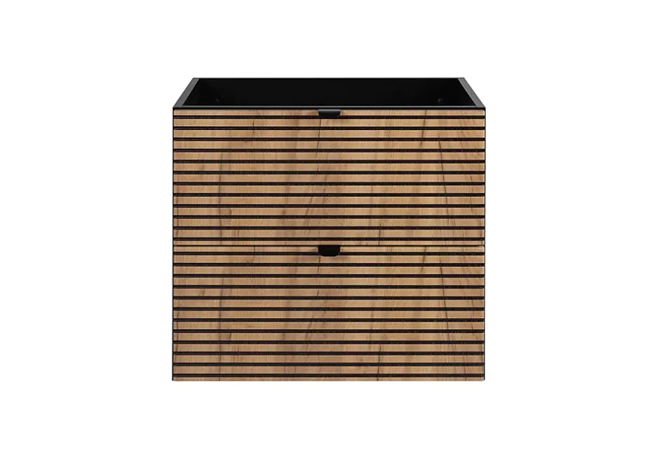 Furnidea Meuble sous vasque à suspendre AURA LOFT 120 cm noir et chêne* Meuble Sous-Vasque