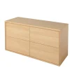 GoodHome Meuble sous vasque à suspendre Avela placage chêne 120 cm + plan de toilette Avela