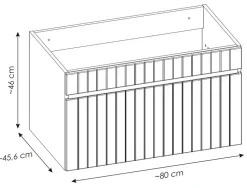 Furnidea Meuble sous vasque à suspendre ICONIC blanc 80 cm* Meuble Sous Lavabo