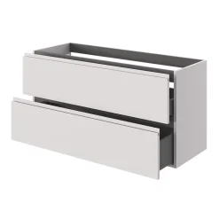 GoodHome Meuble sous vasque 2 tiroirs avec poignées intégrées l.120 x H.60 x P.45 cm beige cachemire Kentia