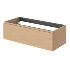 GoodHome Meuble sous vasque 1 tiroir avec poignée intégrée l.100 x H.30 x P.45 cm effet chêne Kentia* Meuble Sous-Vasque