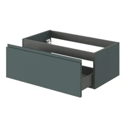 GoodHome Meuble sous vasque 1 tiroir avec poignée intégrée l.80 x H.30 x P.45 cm vert forêt Kentia* Meuble Sous-Vasque